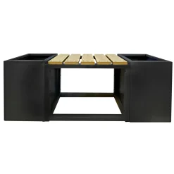 Online Garden Life MED 2 PLANTEKASSER HAVEBÆNK SORT 120 CM