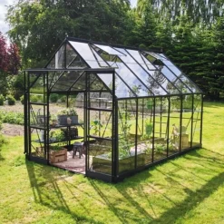 New Halls ICON 8 DRIVHUS EKSKL. SOKKEL 3 MM DELT GLAS SORT 9,7 M2