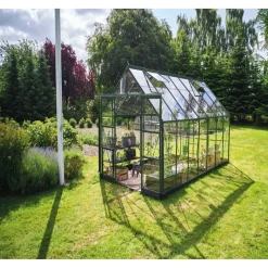 Sale Halls ICON ICON 8 DRIVHUS EKSKL. SOKKEL 3 MM HÆRDET GLAS GRØN 11,2 M2