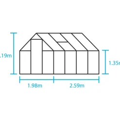 Clearance Halls QUBE 68 DRIVHUS 3 MM HÆRDET GLAS HELE BANER SORT 5 M²