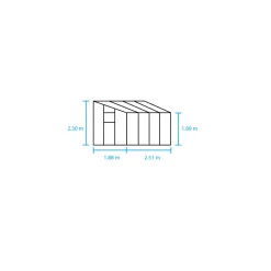 Sale Halls QUBE LEAN-TO 68 VÆGDRIVHUS 3 MM HÆRDET GLAS SORT 4,7 M2