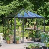 Hot Halls QUBE SQUARE DRIVHUS 3 MM HÆRDET GLAS HELE BANER SORT 6,3 M2