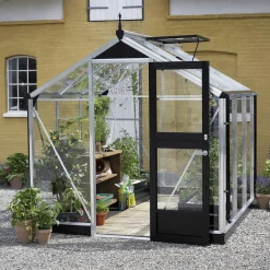 Juliana COMPACT DRIVHUS EKSKL. SOKKEL 3 MM HÆRDET GLAS HELE BANER ALU 5 M²