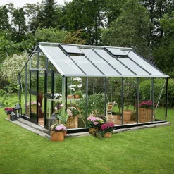 Sale Juliana GARTNER EKSKL. SOKKEL DRIVHUS 3 MM HÆRDET GLAS HELE BANER ALU 16,2 M2
