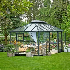 Discount Juliana GRAND OASE ORANGERI 3 MM HÆRDET GLAS HELE BANER ANTRACIT 13 M²