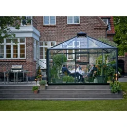 Online Juliana OASE DRIVHUS 3 MM HÆRDET GLAS HELE BANER ANTRACIT 13,5 M2