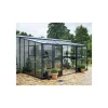 Outlet Juliana VERANDA VÆGDRIVHUS 3MM H. GLAS HELE BANER,10MM POLYTAG ANTRACIT 12,9 M2