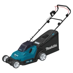 Hot Makita DLM432PT2 PLÆNEKLIPPER AKKU 2X18V MED BATTERI OG LADER