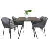 Discount Outrium CARROS/PALMA BORD + 4 STOLE HAVEMØBELSÆT SORT/GRÅ