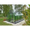 Outrium DRIVHUS INKL. SOKKEL 3 MM HÆRDET GLAS HELE BANER SORT 9,9 M2