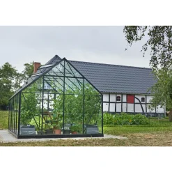 Sale Outrium DRIVHUS INKL. SOKKEL 3 MM DELT GLAS SORT 9,9 M2