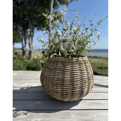 Hot Outrium INDO SÆT Á 2 STK. HAVEKRUKKE KUBO RATTAN NATUR 29X58X43