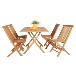 Online Outrium JAVA/SYROS BORD + 4 STOLE HAVEMØBELSÆT TEAK