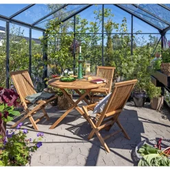 Sale Outrium SYROS MED 4 STOLE HAVEMØBELSÆT NATUR