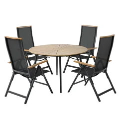 Discount Outrium TAVIRA/FARO BORD + 4 STOLE HAVEMØBELSÆT NATUR