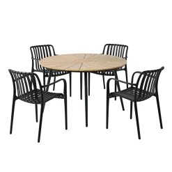 Sale Outrium TAVIRA/MURCIA BORD + 4 STOLE HAVEMØBELSÆT NATUR/SORT