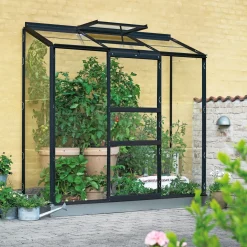 Hot Outrium VÆGDRIVHUS 3 MM DELT GLAS SORT 1,3 M2