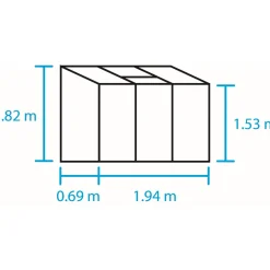 Hot Outrium VÆGDRIVHUS 3 MM DELT GLAS SORT 1,3 M2