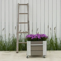 Discount Plus CUBIC BLOMSTERKASSE GRÅBRUN 45 X 46 X 50 CM