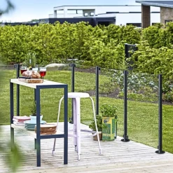 Hot Plus STÅLSTOLPE VARMGALVANISERET OG PULVERLAKERET GRÅSORT 4.24 X 4.24 X 96 CM