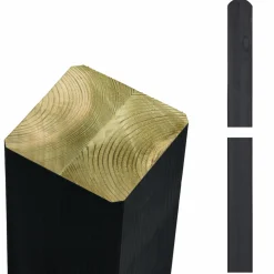Outlet Plus STOLPE OMLIMET TRYKIMPRÆGNERET NTR KL. A OG GRUNDMALET SORT 9 X 9 X 268 CM