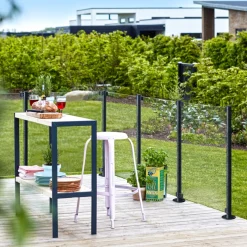 Clearance Plus STOLPE VARMGALVANISERET OG PULVERLAKERET GRÅSORT 4.24 X 4.24 X 96 CM