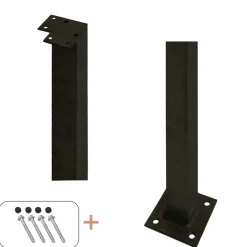 Online Plus STOLPE VARMGALVANISERET OG PULVERLAKERET SORT 4.50 X 4.50 X 103.30 CM