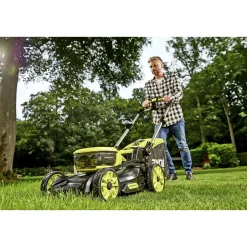 Online Ryobi MAX POWER RY36LMX46A-240 PLÆNEKLIPPER AKKU 36V MED BATTERI OG LADER