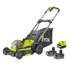 Outlet Ryobi PLÆNEKLIPPER AKKU 18V MED BATTERI OG LADER